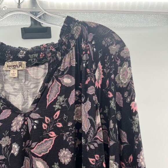 One World Women's Floral V-Neck Top Multicolor Long Sleeve Size Small - Picture 4 of 9